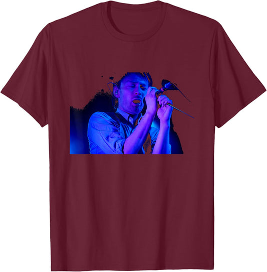 Thom Yorke of Radiohead Hail to The Thief Tour T-Shirt - T-Shirt | Maroon