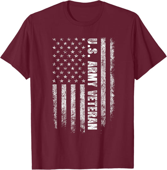 US Army Veteran Dad Veterans Day Birthday Thank You T-Shirt - T-Shirt | Maroon