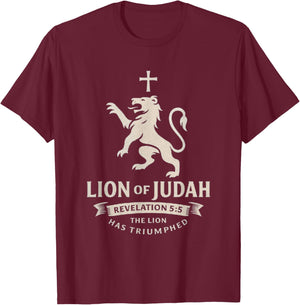 Lion of Judah Christian Apparel – Revelation 5:5 – Vintage T-Shirt - T-Shirt | Maroon