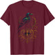Mystical Raven - Introvert Gothic Fantasy Art T-Shirt - T-Shirt | Maroon