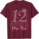 12 Official Pre-Teen Pink Crown Happy 12th Birthday for Girl T-Shirt - T-Shirt | Maroon
