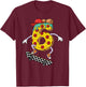 Cool Pizza Skateboard Lovers 6th Birthday Boys Girls Kids T-Shirt - T-Shirt | Maroon