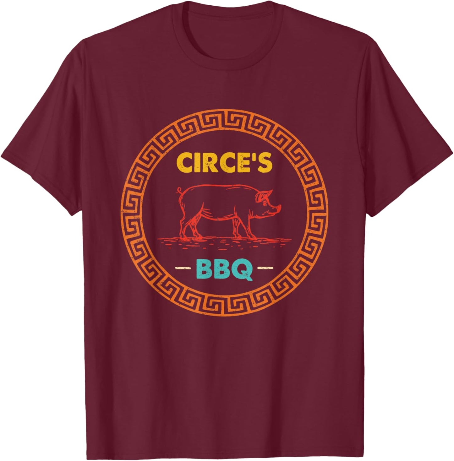 Circe's BBQ Funny Retro Vintage T-Shirt - T-Shirt | Maroon
