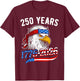 Bald Eagle and Flag 250 Years 1776 2026 250th Birthday T-Shirt - T-Shirt | Maroon
