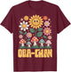 OBA-CHAN Mother’s Day Floral Sunflower Mushroom Style T-Shirt - T-Shirt | Maroon