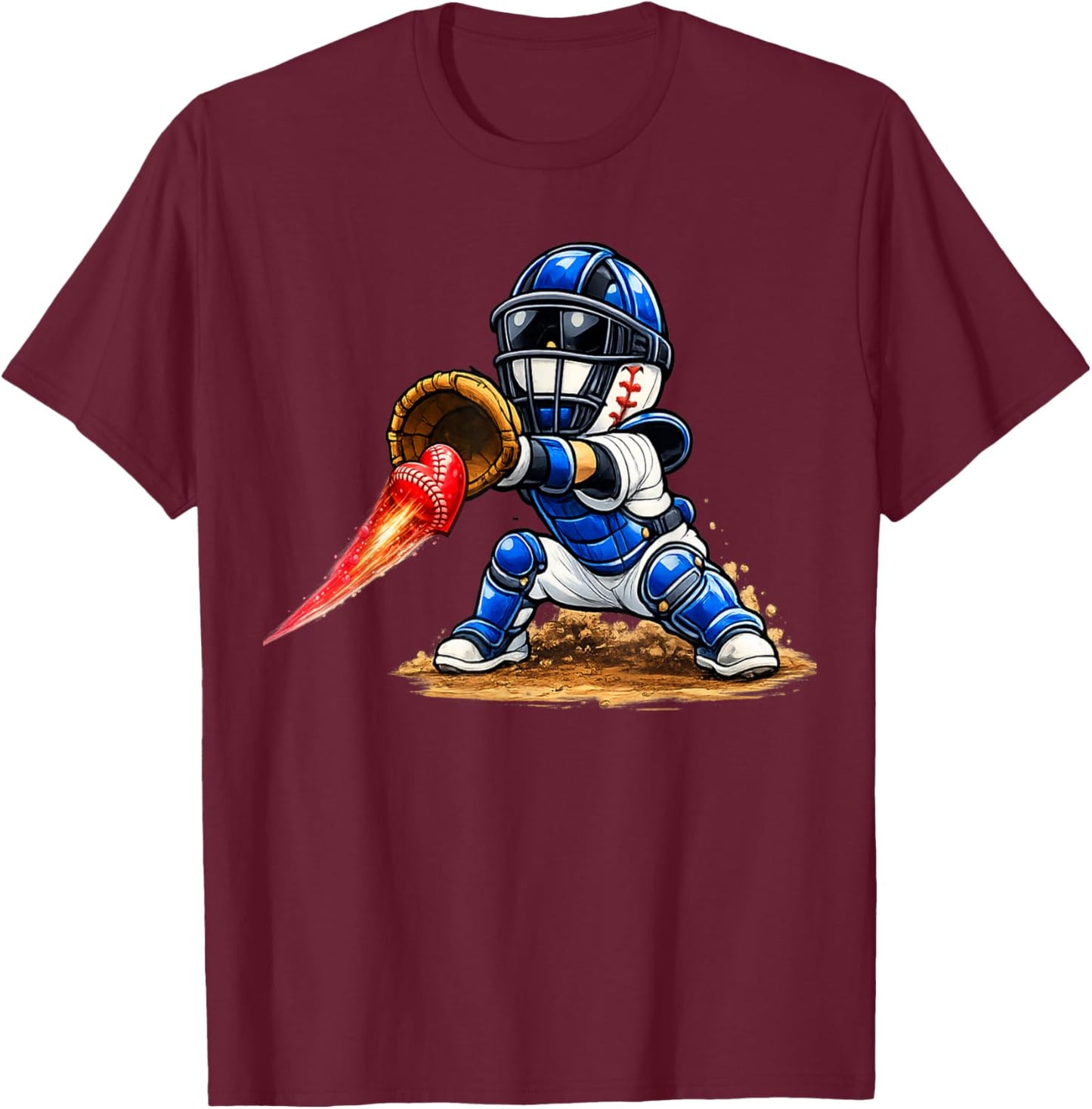 Baseball Valentine's Day Drip Ice Cream Team T-Shirt - T-Shirt | Maroon