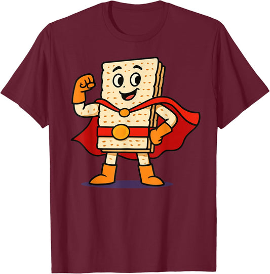 Matzo Man Passover Seder Funny Jewish Holiday T-Shirt - T-Shirt | Maroon