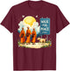 Retro Walk for Peace Monks with Aloka Dog Minimalist Zen Art T-Shirt - T-Shirt | Maroon