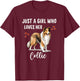 Just a Girl Who Loves Her Collie Pretty Rough Collie T-Shirt - T-Shirt | Maroon