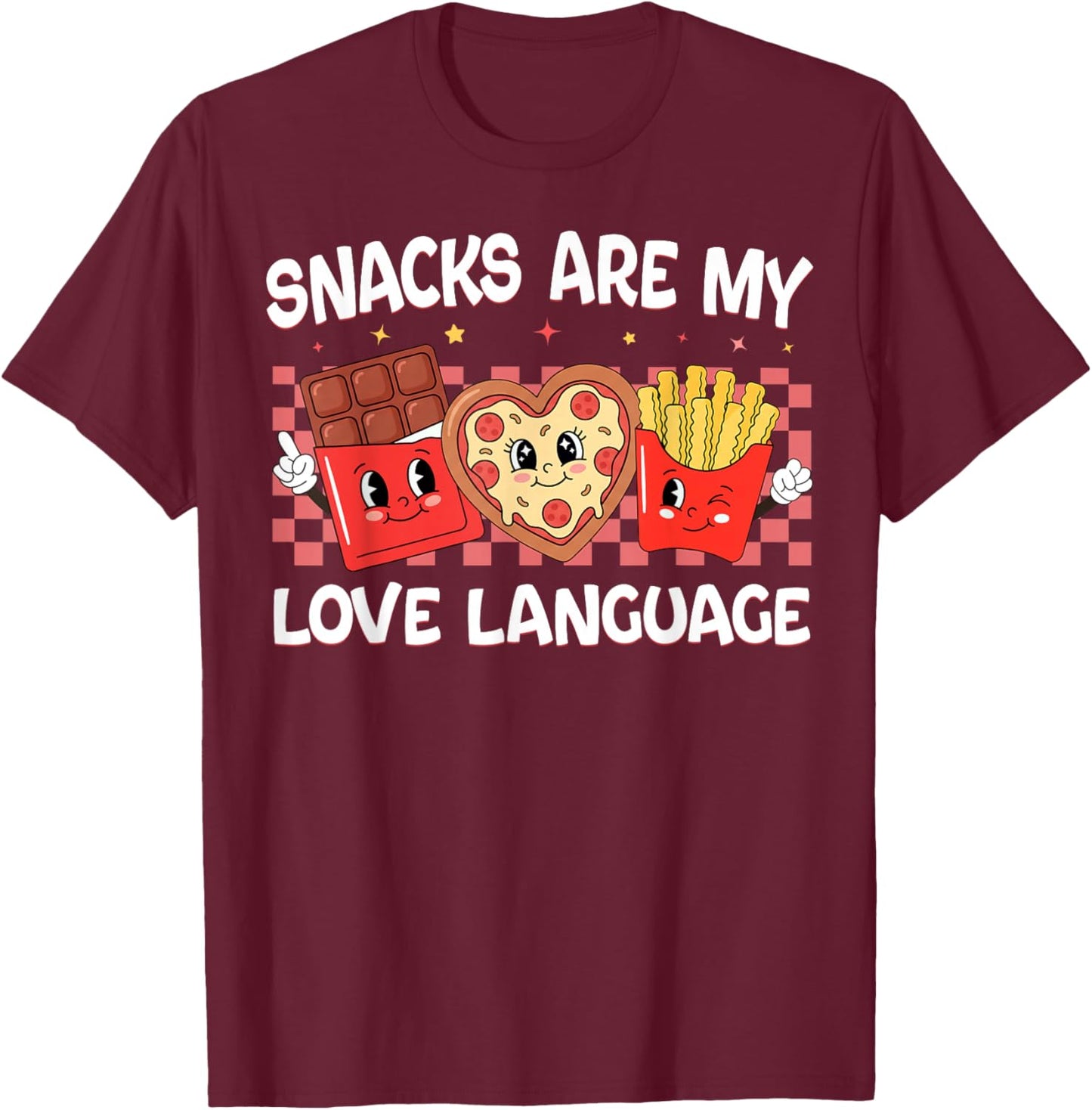 Snacks are My Love Language Funny Valentine Boys Toddler T-Shirt - T-Shirt | Maroon