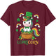 Cute Unicorn St Patricks Day Girls Toddler Kid Lepricorn T-Shirt - T-Shirt | Maroon