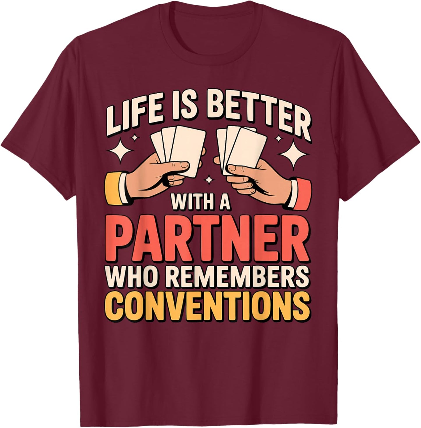 Vintage Bridge Player Partner Contract Bridge T-Shirt - T-Shirt | Maroon