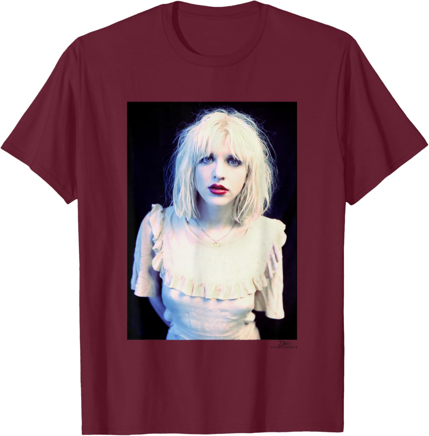 Courtney Love of Hole Debut Tour 1991 Phil Nicholls T-Shirt - T-Shirt | Maroon