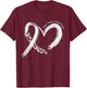 Support Lung Cancer Awareness Heart White Ribbon Women Girls T-Shirt - T-Shirt | Maroon