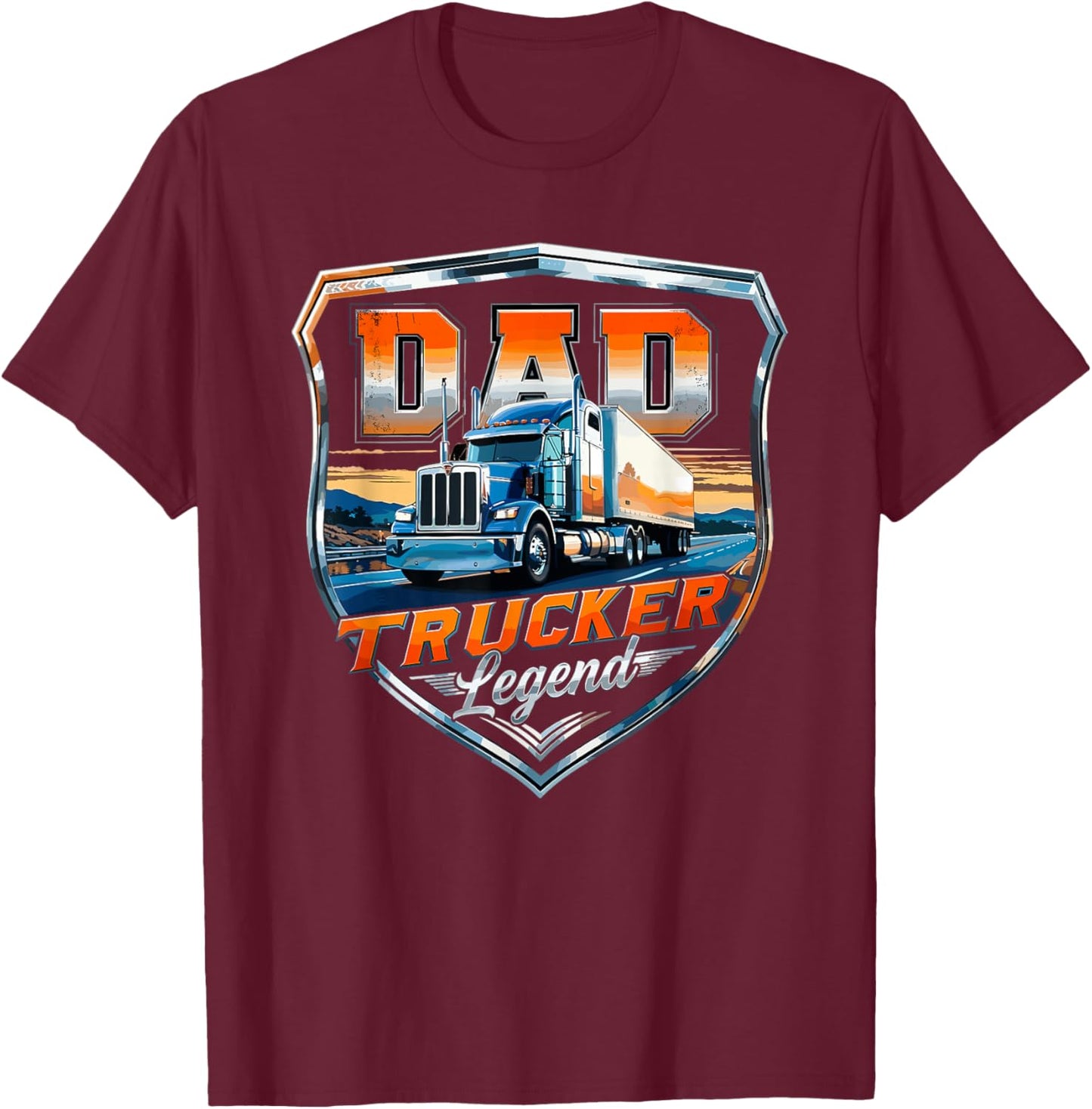 Semi Truck Driver Trucking T-Shirt - T-Shirt | Maroon
