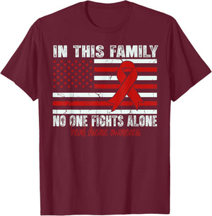 red Heart Awareness Flag American Heart Disease Awareness T-Shirt - T-Shirt | Maroon