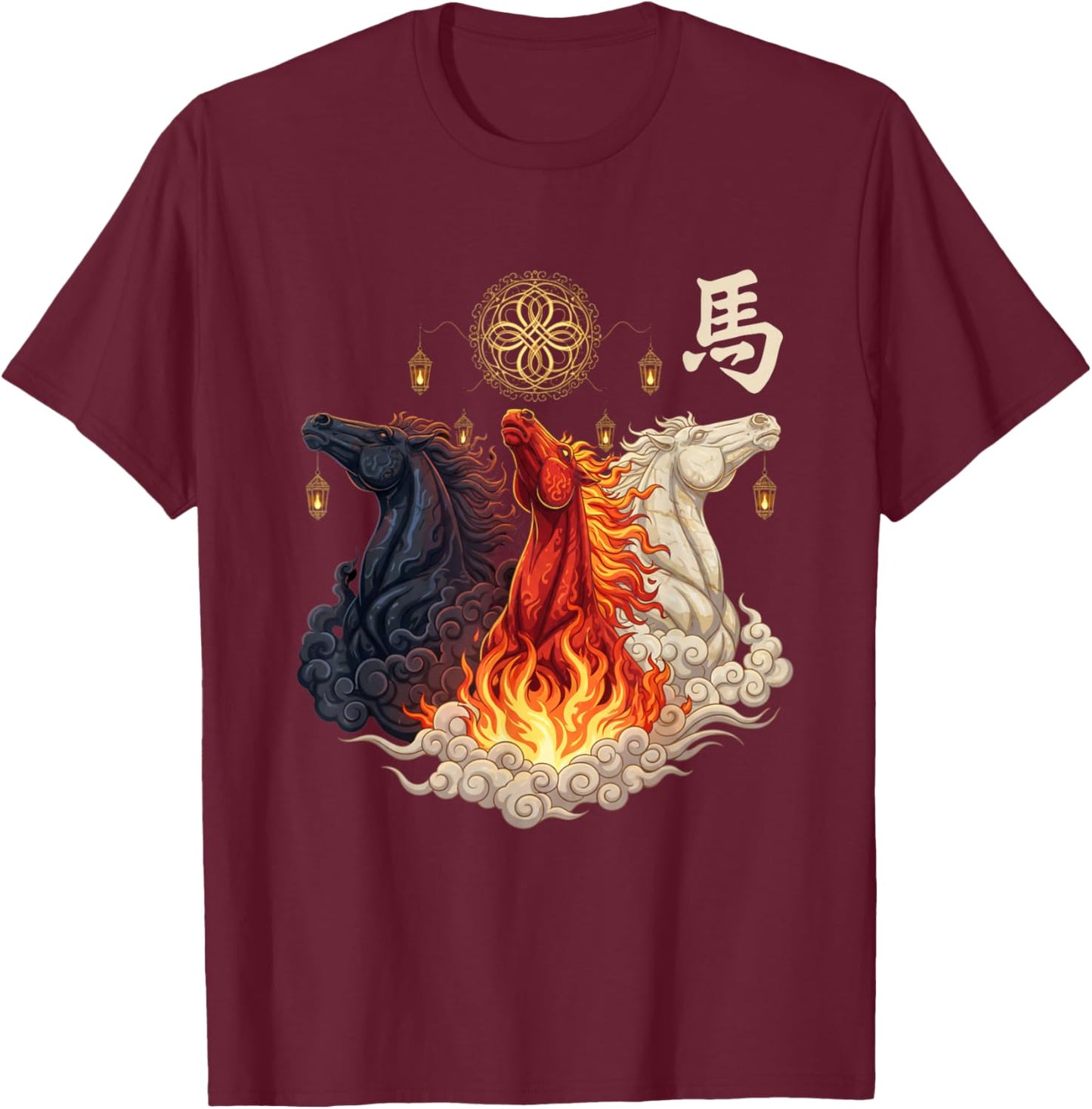 Chinese New Year 2026 Year of The Horse T-Shirt - T-Shirt | Maroon