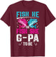 Fish He or She G-Pa to Be Gender Reveal Family Fishing T-Shirt - T-Shirt | Maroon
