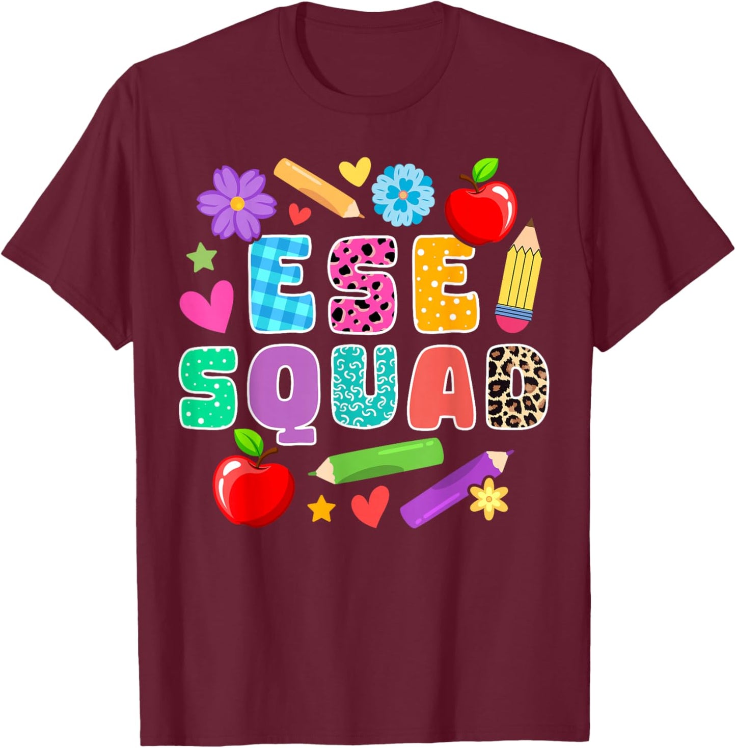 ESE Squad Exceptional Student Education T-Shirt - T-Shirt | Maroon