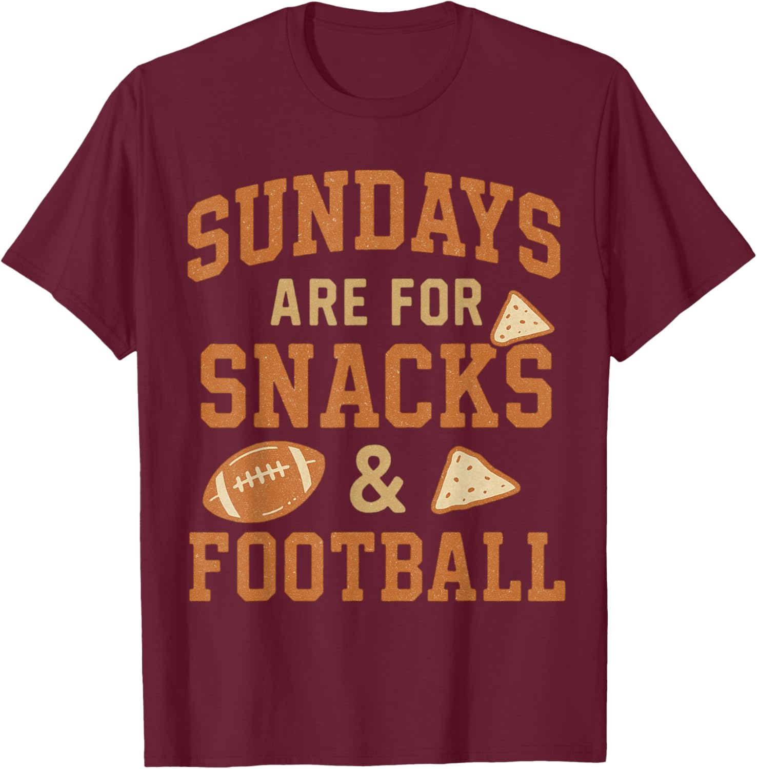 Sundays are for Snacks and Football Retro Game Day Funny Top T-Shirt - T-Shirt | Maroon