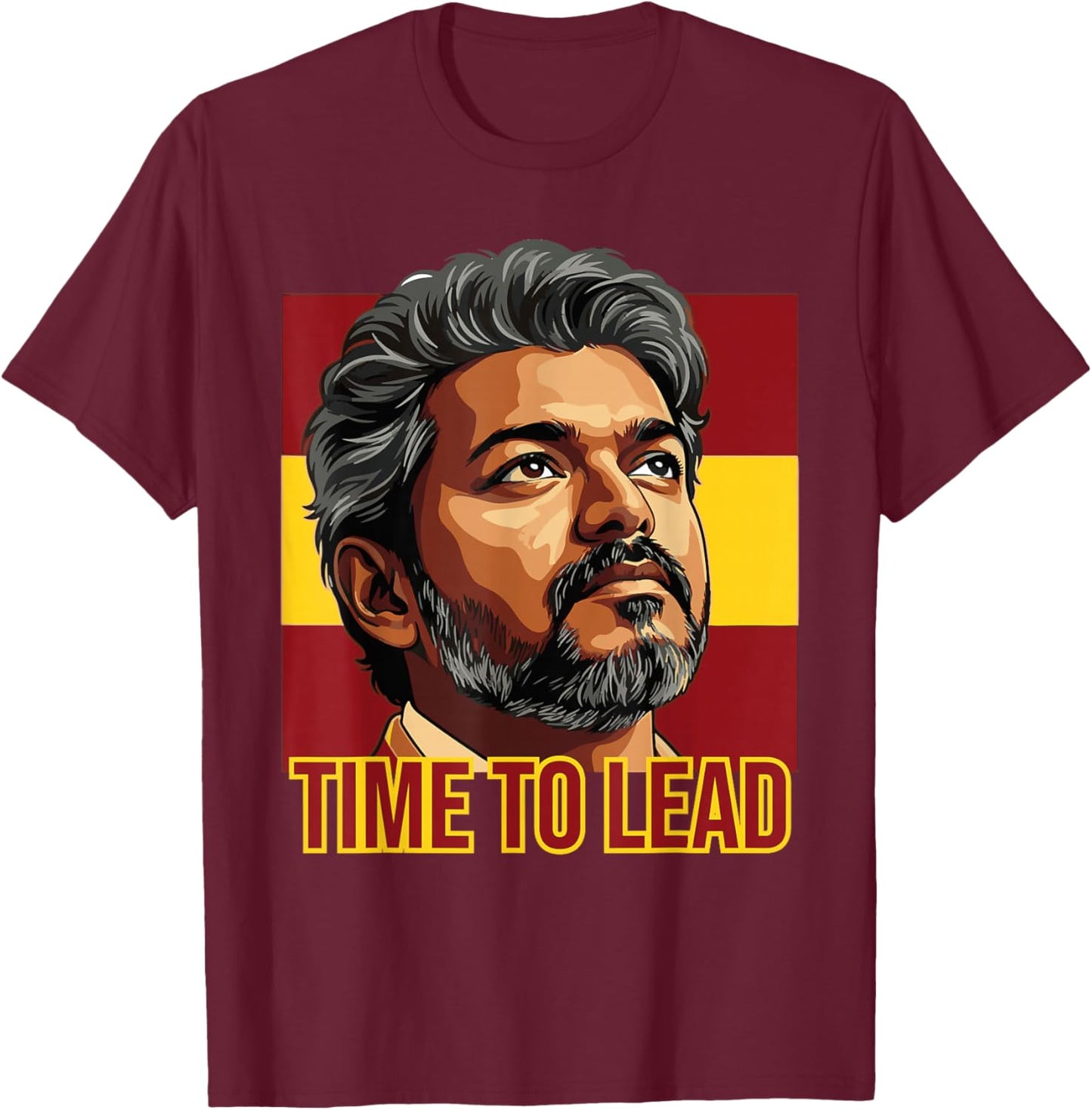 Thalapathy Vijay TVK Flag Tamil Kollywood T-Shirt - T-Shirt | Maroon
