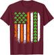 US American Flag with Shamrocks for St Patricks Day T-Shirt - T-Shirt | Maroon