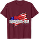 Rugged Individualism, Distressed USA Flag American Grit T-Shirt - T-Shirt | Maroon