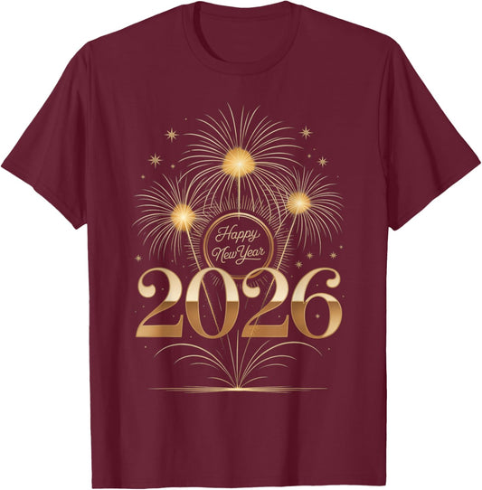 2026 Happy New Year 2026 New Year's Eve Party T-Shirt - T-Shirt | Maroon