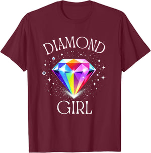 Diamond Gem Quote Design – Colorful Sparkling Crystal T-Shirt - T-Shirt | Maroon