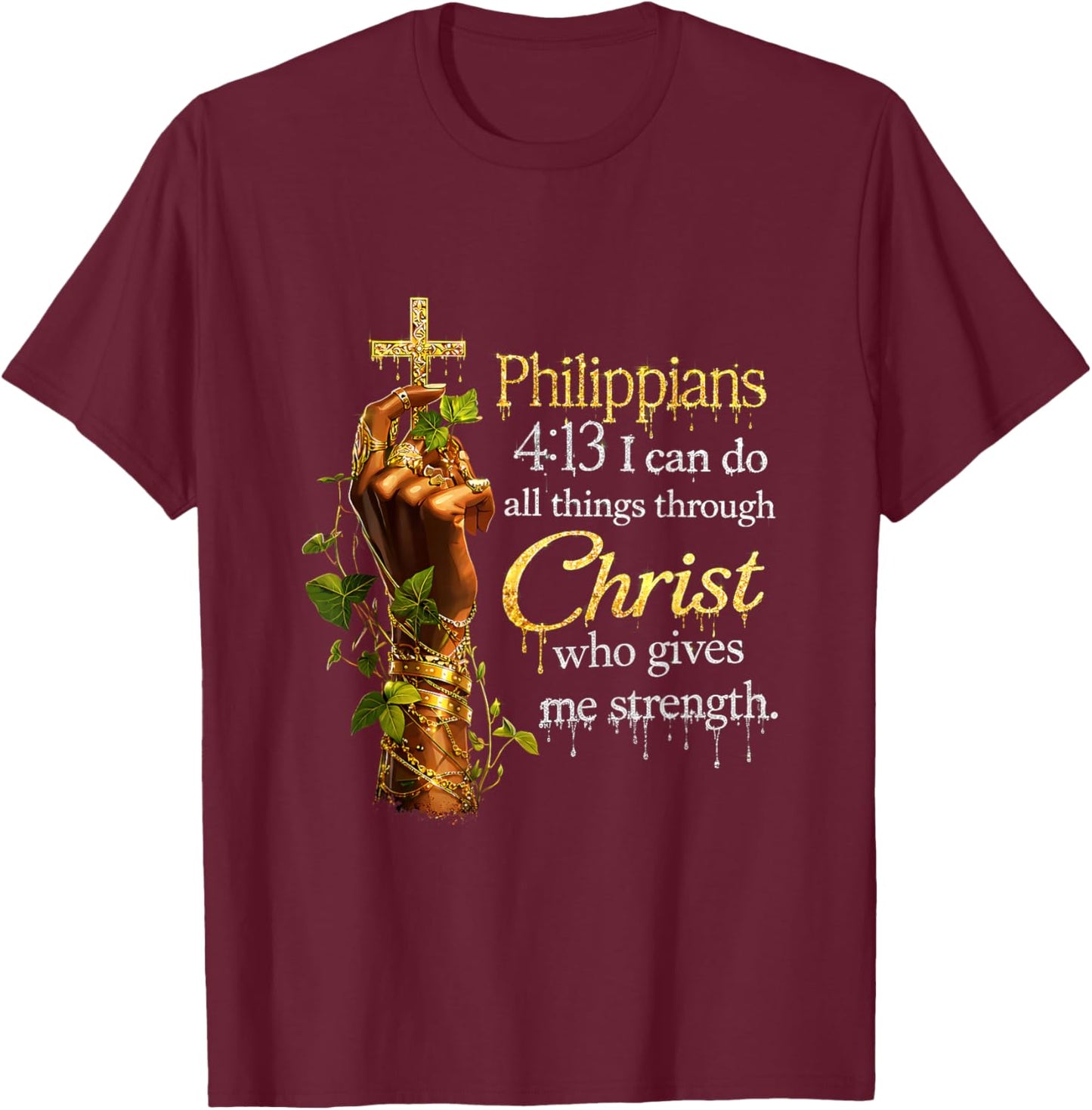 Black Women God Christian Faith African Melanin Queen T-Shirt - T-Shirt | Maroon