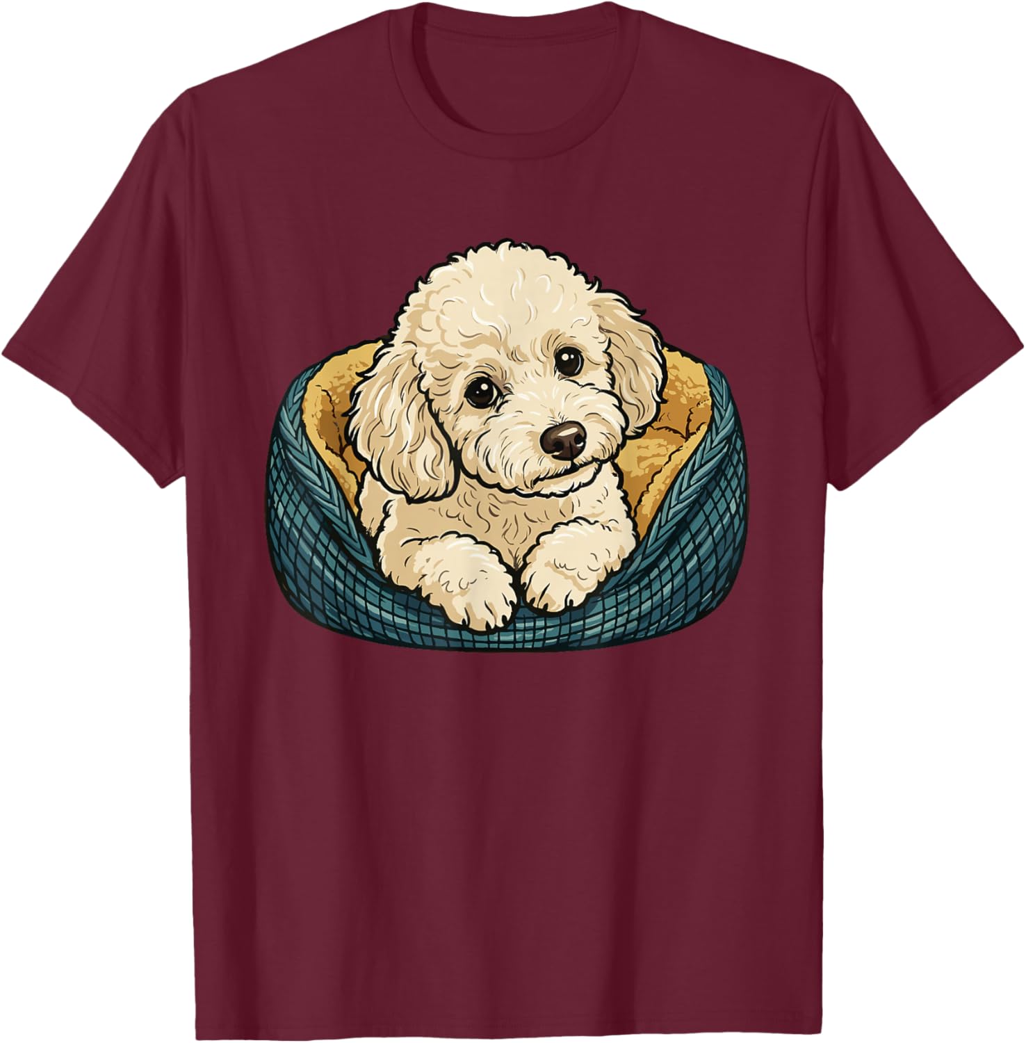 Retro Poodle Dog Mom Dog Dad Funny Poodle T-Shirt - T-Shirt | Maroon