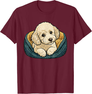 Retro Poodle Dog Mom Dog Dad Funny Poodle T-Shirt - T-Shirt | Maroon