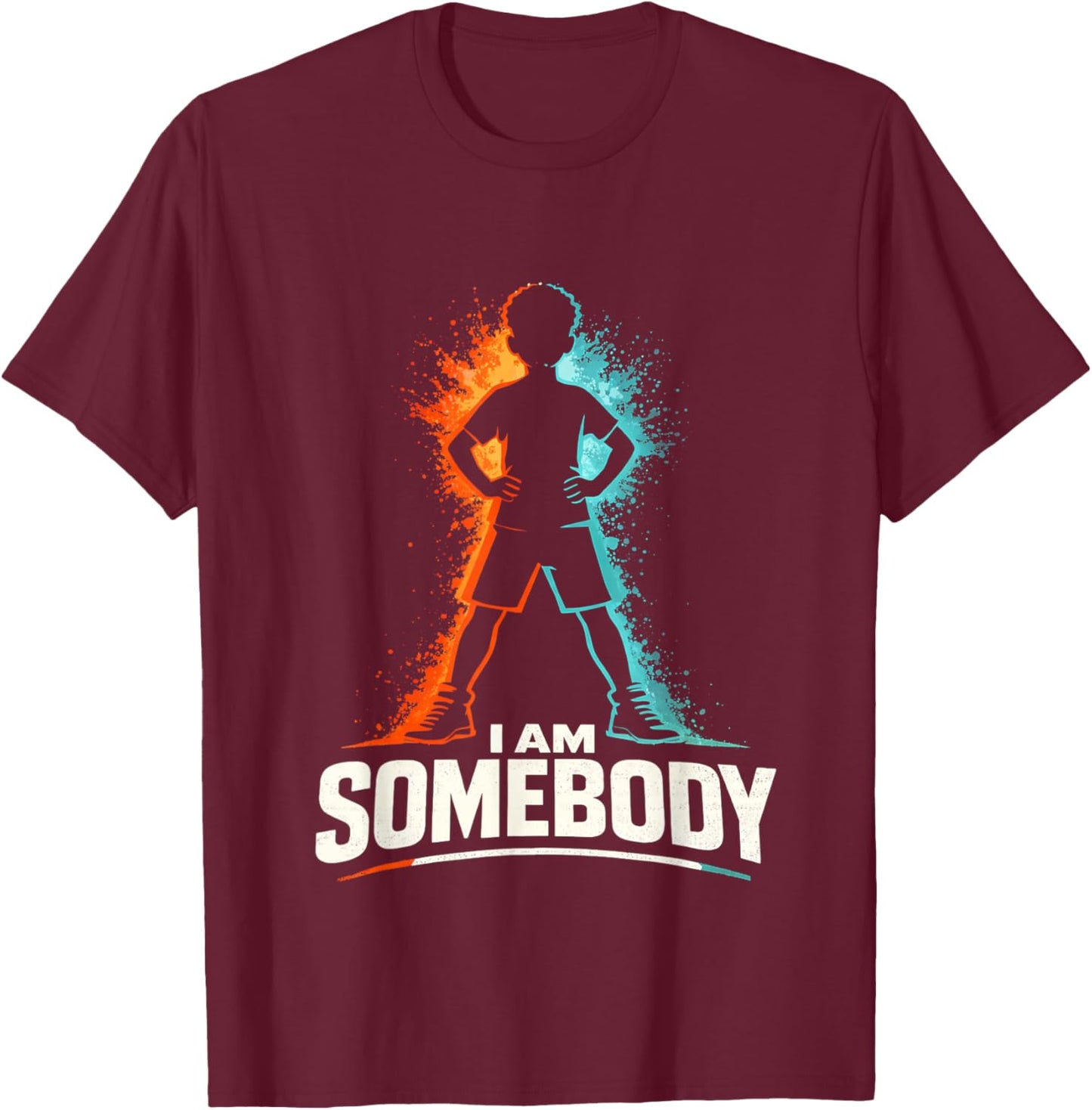 I Am Somebody Black Boy Empowerment T-Shirt - T-Shirt | Maroon
