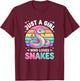 Just a Girl Who Loves Snakes Cute Snake Lover T-Shirt - T-Shirt | Maroon