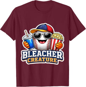 Bleacher Creature Baseball Fan Supporter Game Day Funny Ball T-Shirt - T-Shirt | Maroon