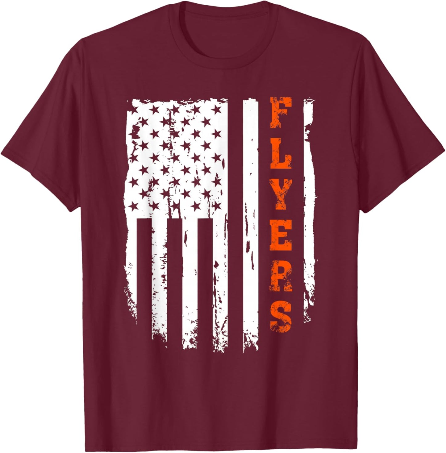 Flyers Vintage USA Flag Women Boys Girls Kids Lover T-Shirt - T-Shirt | Maroon