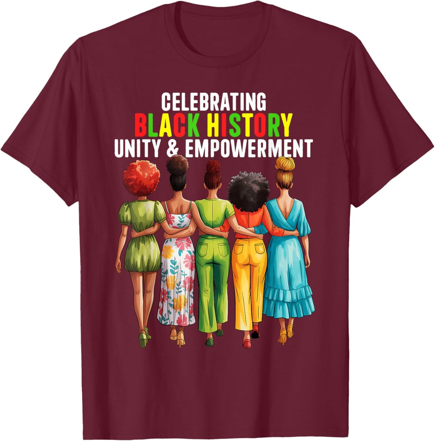 Black History Month Shirt Women Afro Black Women African T-Shirt - T-Shirt | Maroon