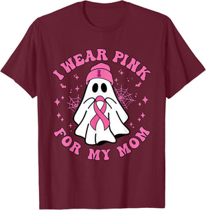 Halloween I Wear Pink for My Mom Breast Cancer Kid Women T-Shirt - T-Shirt | Maroon
