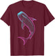 Whale Shark Illustration Colorful T-Shirt - T-Shirt | Maroon