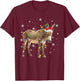 Donkey Mule Christmas Lights Funny Santa Hat Animal Xmas T-Shirt - T-Shirt | Maroon