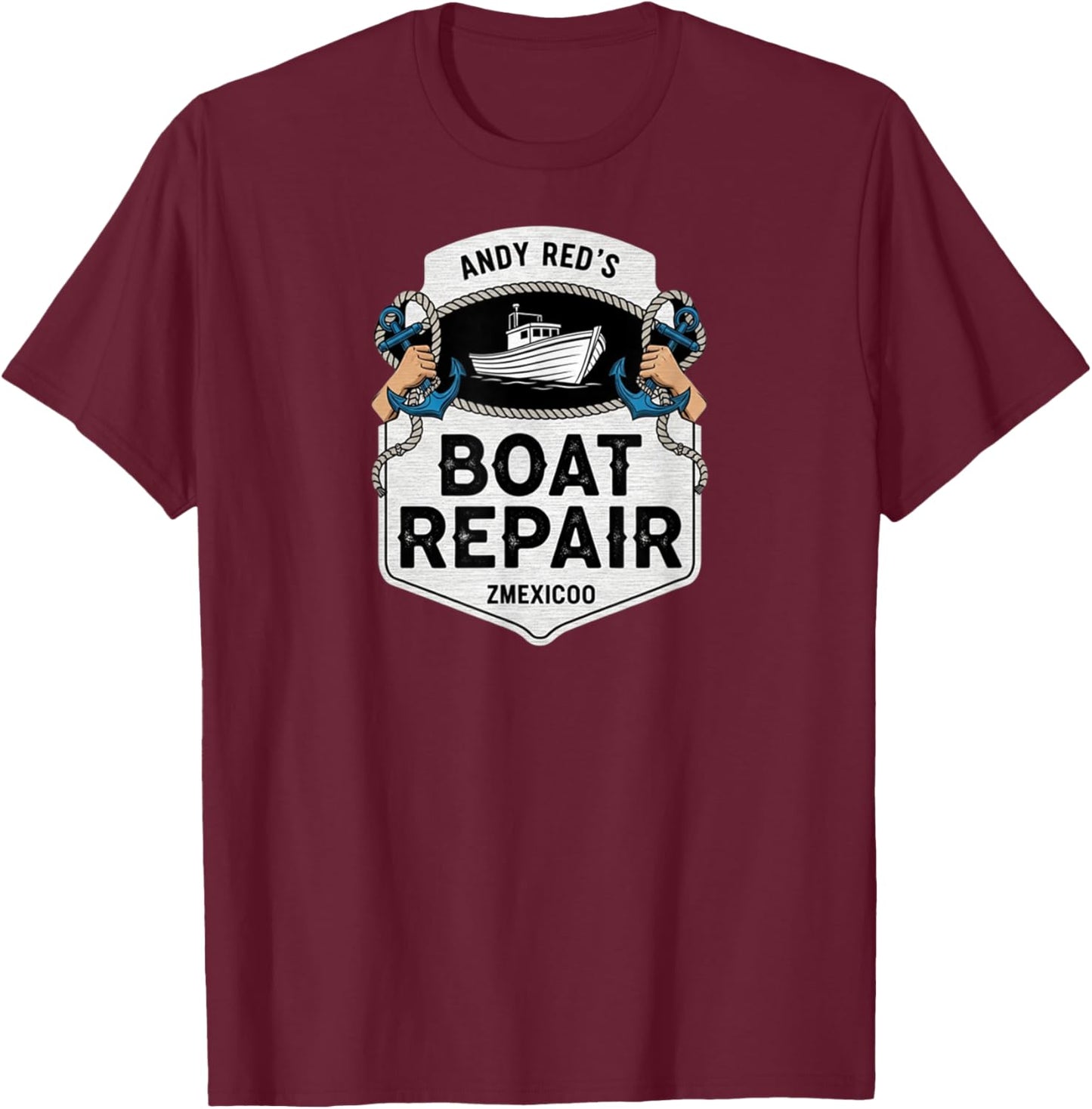Vintage Andy and Red's Boat Repair Fishing Charters Boating T-Shirt - T-Shirt | Maroon