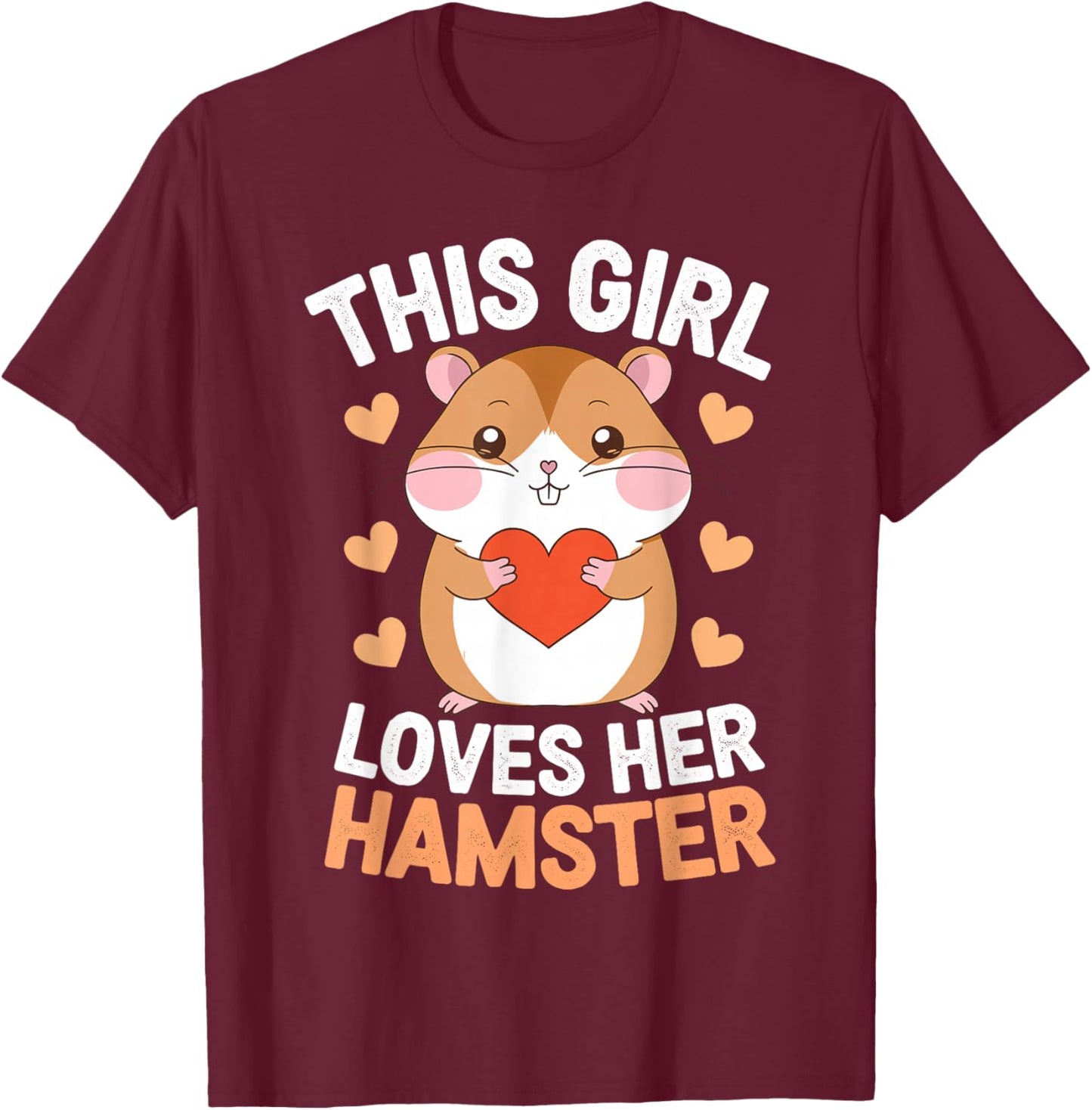 Hamster Art for Girls Women Hamster Lover Animal Hamster T-Shirt - T-Shirt | Maroon