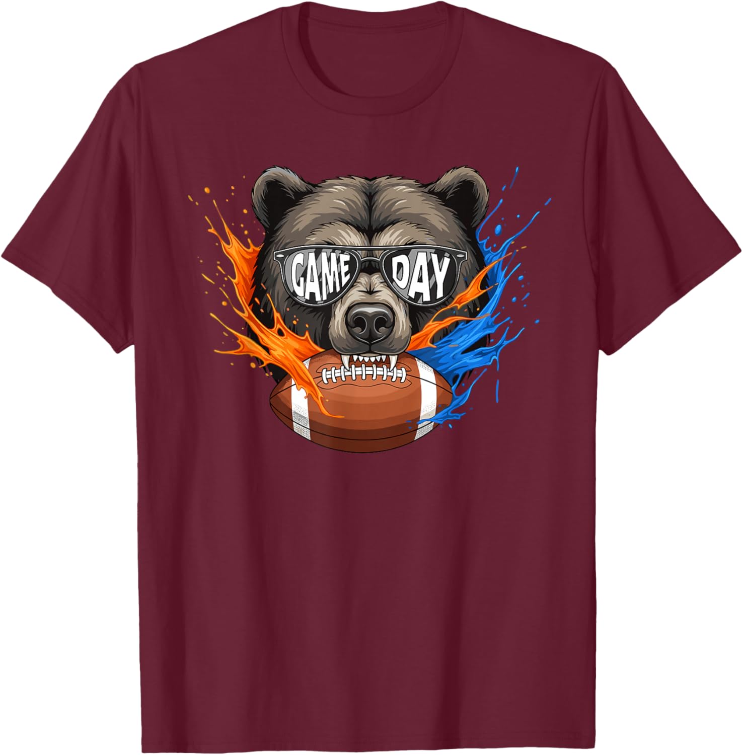Game Day Bear Lover Sport Football Fans for Adult Youth Girl T-Shirt - T-Shirt | Maroon