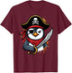 Funny Pirate Penguin Halloween Costume Men Women Boys T-Shirt - T-Shirt | Maroon