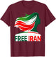 Free Iran Shirt Unity Freedom Fist Iranian Flag Colors Azadi T-Shirt - T-Shirt | Maroon