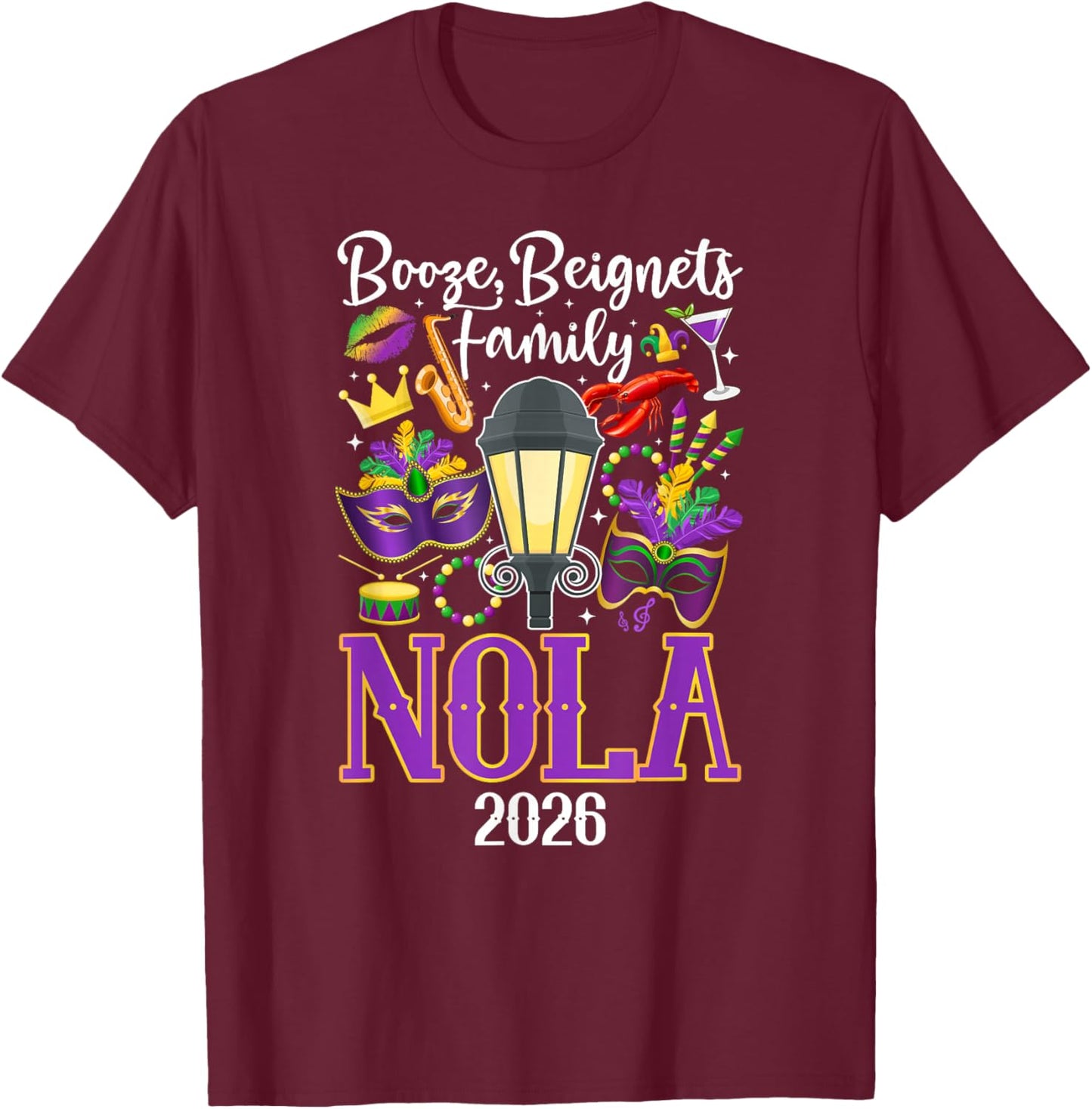 Funny New Orleans Family Trip 2026 Family Travel New Orleans T-Shirt - T-Shirt | Maroon