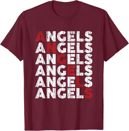 Angels Retro Gift Women Boys Girls Kids T-Shirt - T-Shirt | Maroon