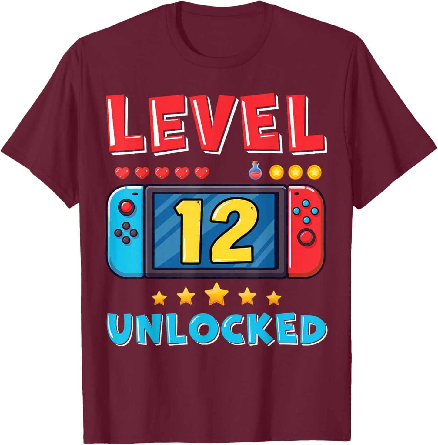 12 Year Old Bday Decorations Son Boy 12yr 12th Birthday T-Shirt - T-Shirt | Maroon