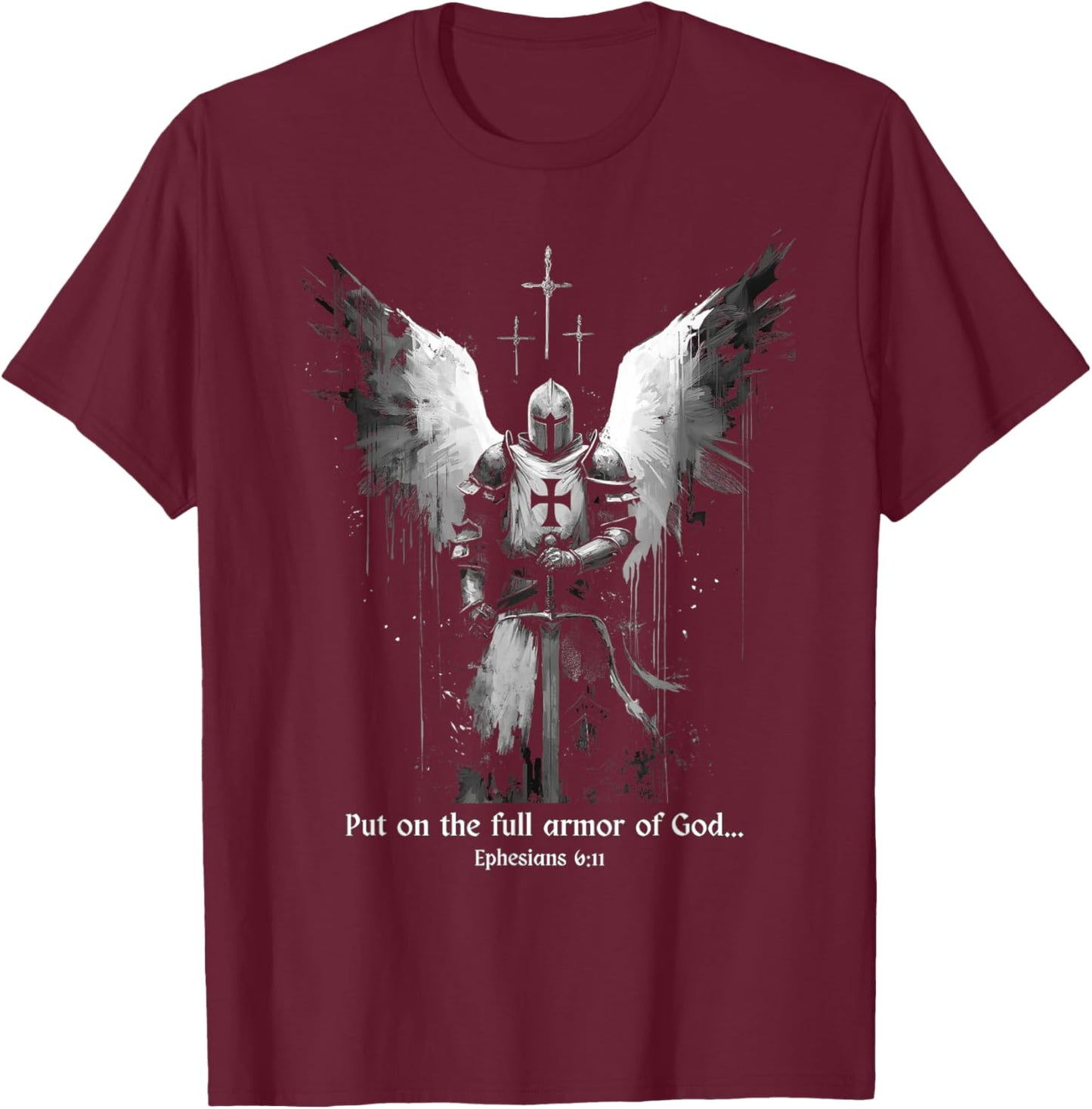 Christian Knight Templar Crusader Warrior Catholic Men Women T-Shirt - T-Shirt | Maroon