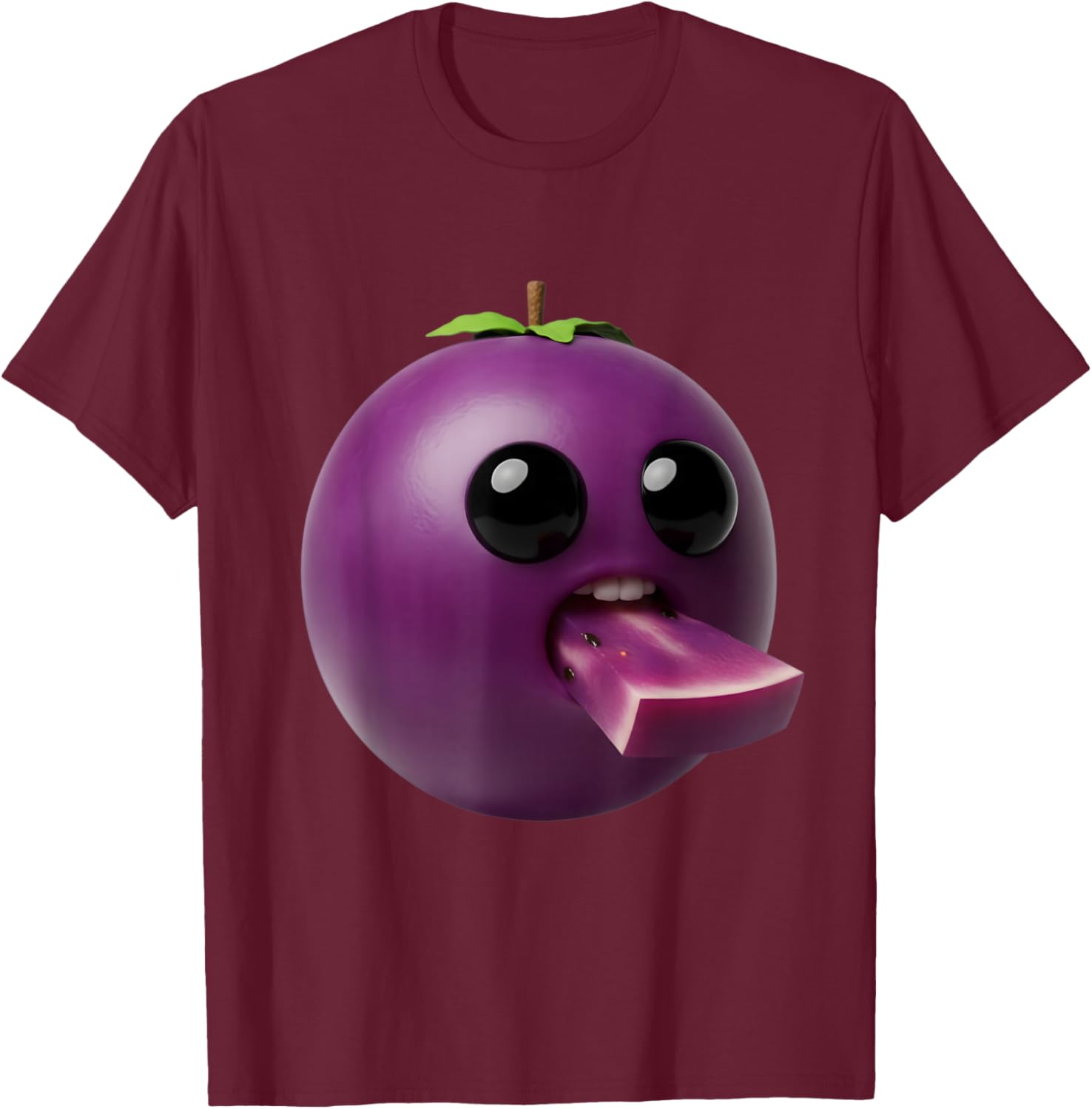 Niche Fruits Funny Grape Meme Brainrot Surreal T-Shirt - T-Shirt | Maroon